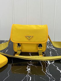 Prada original nylon shoulder bag 2VD034 yellow