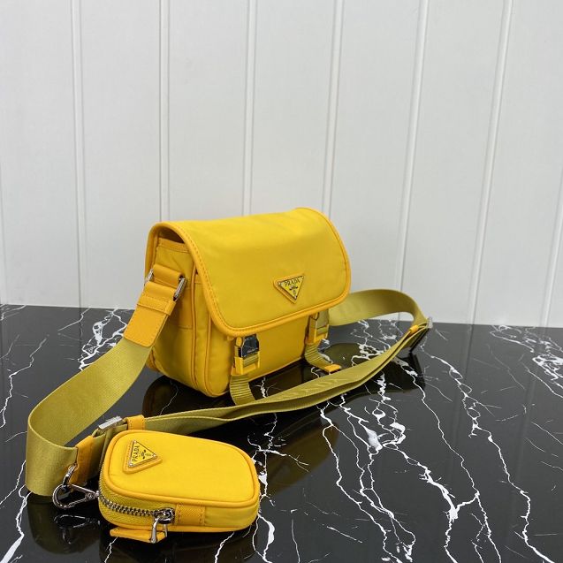 Prada original nylon shoulder bag 2VD034 yellow