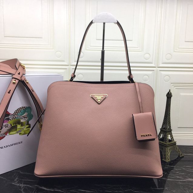 Prada original saffiano leather matinee handbag 1BA249 nude