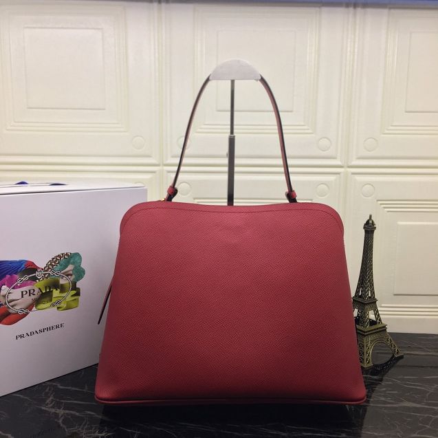 Prada original saffiano leather matinee handbag 1BA249 red