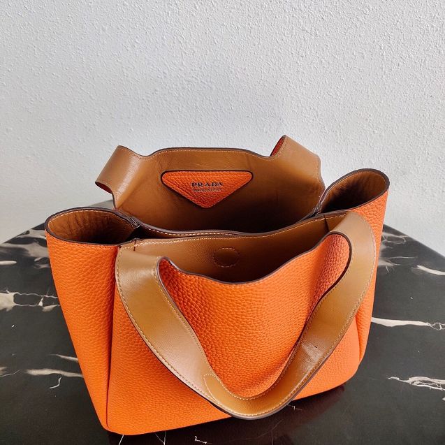 Prada original grained calfskin handbag 1BG335 orange