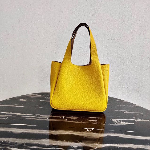 Prada original grained calfskin handbag 1BG335 yellow