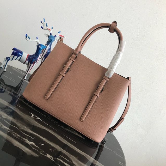 Prada original saffiano leather medium double bag BN2838 light pink