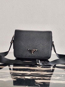 Prada original saffiano leather shoulder bag 2VD038 black