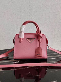 Prada original saffiano leather small monochrome bag 1BA269 pink