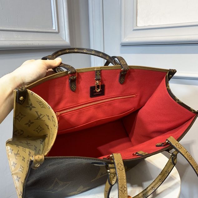 Louis vuitton original handmade monogram giant canvas onthego tote bag M44576