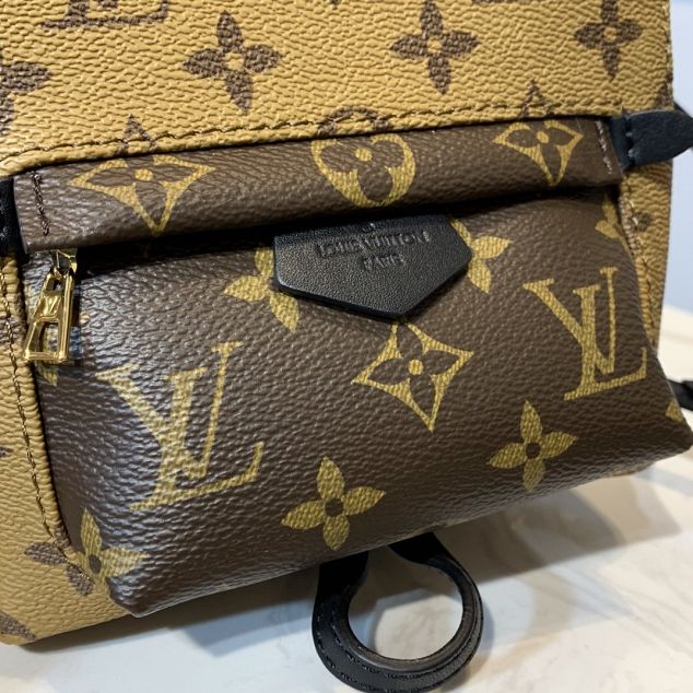 Louis vuitton handmade monogram reverse palm springs backpack mini M42411