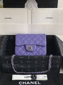 CC original lambskin super mini flap bag A35200 purple