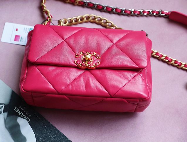 2020 CC original lambskin 19 flap bag AS1160 rose red