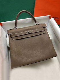 Hermes original togo leather kelly 32 bag K32-1 etoupe grey