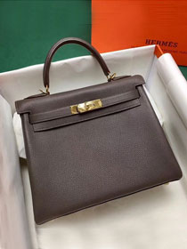 Hermes original togo leather kelly 32 bag K32 gris etain