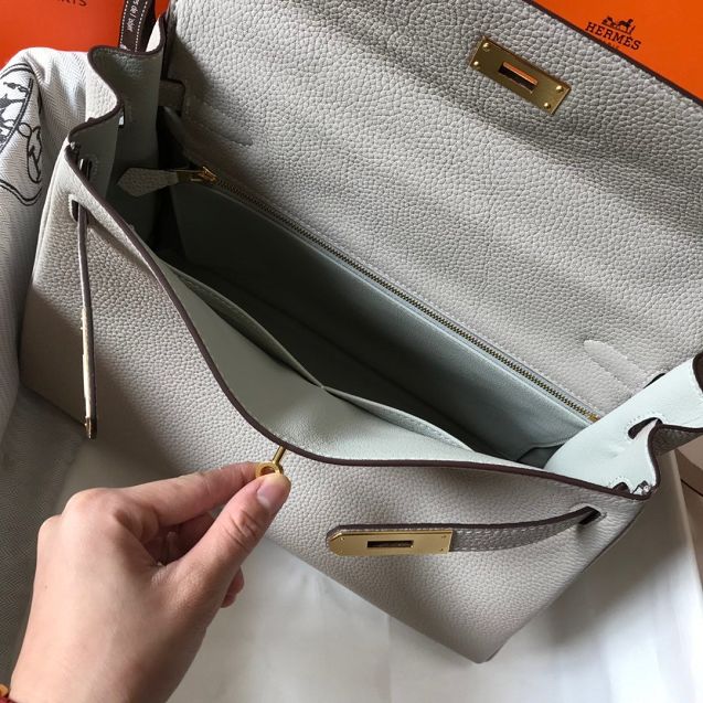 Hermes original togo leather kelly 25 bag K25 pearlash