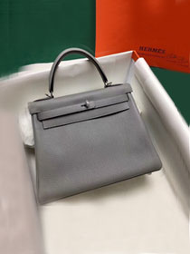 Hermes original togo leather kelly 28 bag K28-1 gris mouette