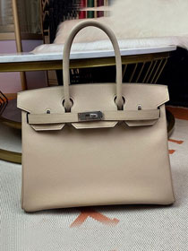 Hermes original epsom leather birkin 35 bag H35-3 gris tourterelle