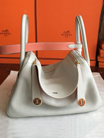 Hermes original top togo leather medium lindy 30 bag H30 pearlash