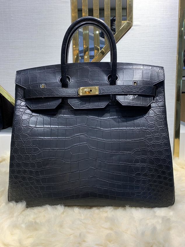 Top hermes genuine 100% crocodile leather handmade birkin 40 bag K400