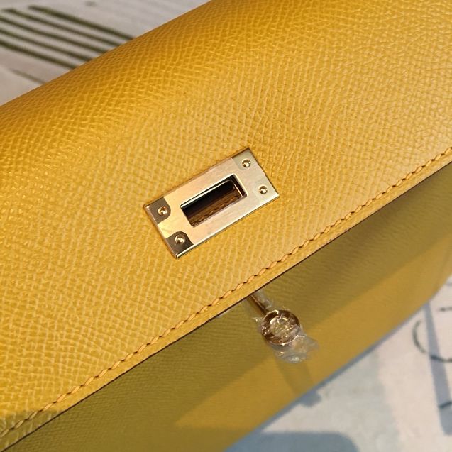 Hermes original epsom leather kelly 32 bag K32-1 amber