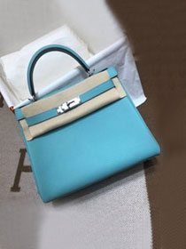 Hermes original togo leather kelly 28 bag K28-1 blue du nord 