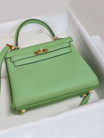 Hermes original togo leather kelly 25 bag K25 vert criquet