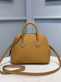 Hermes original togo leather mini bolide bag H018 brown