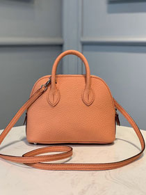 Hermes original togo leather mini bolide bag H018 crevette pink