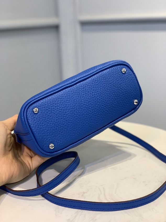 Hermes original togo leather mini bolide bag H018 royal blue