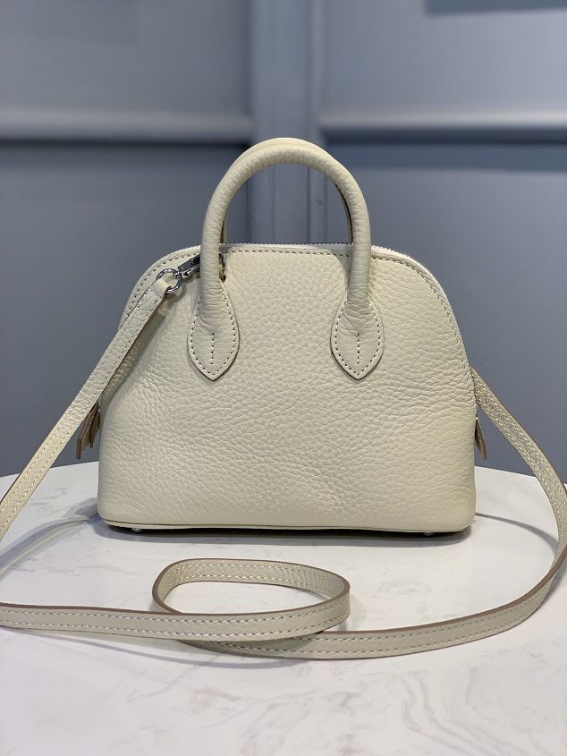 Hermes original togo leather mini bolide bag H018 white