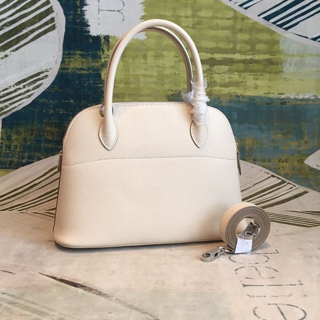 Hermes original epsom leather small bolide 27 bag B027 white