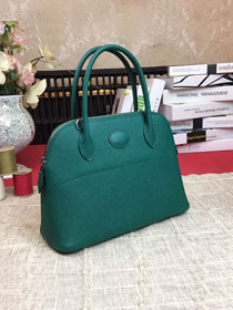 Hermes original epsom leather small bolide 27 bag B027 emerald green