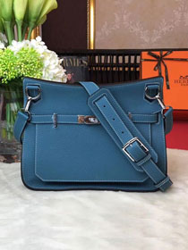 Hermes original calfskin jypsiere bag J034 blue