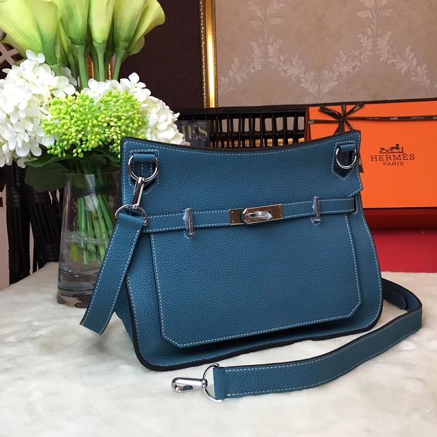 Hermes original calfskin jypsiere bag J034 blue