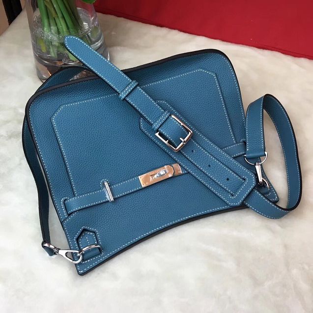 Hermes original calfskin jypsiere bag J034 blue