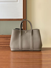 Hermes original calfskin small garden party 30 bag G0030  etoupe grey