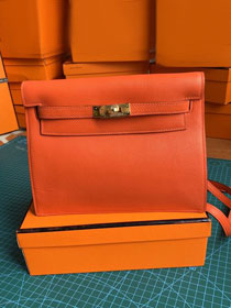 Hermes original evercolor leather kelly danse bag KD022 hot orange