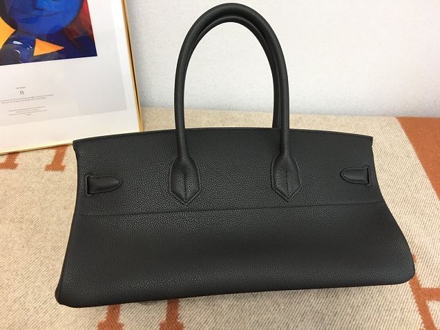 Hermes handmade original calfskin birkin 42 shoulder bag BK0058 black