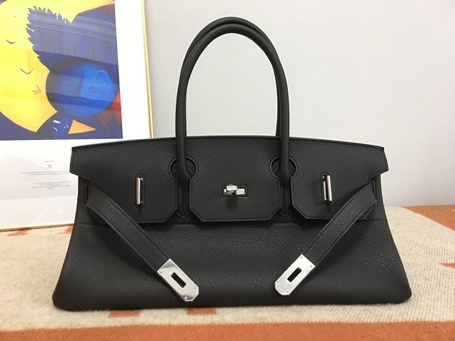 Hermes handmade original calfskin birkin 42 shoulder bag BK0058 black