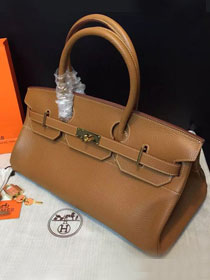 Hermes original calfskin birkin 42 shoulder bag BK0058 brown