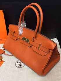 Hermes handmade original calfskin birkin 42 shoulder bag BK0058 orange