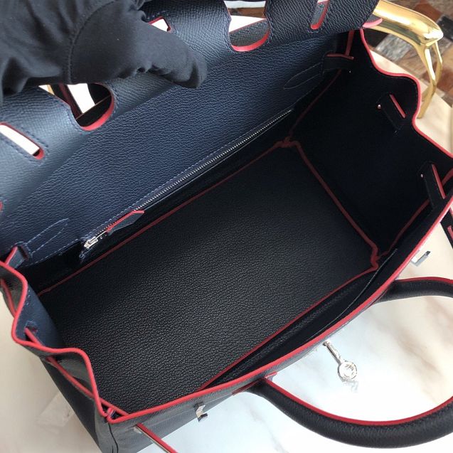 Hermes original epsom leather birkin 35 bag H35-3 black&red