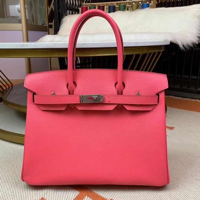 Hermes original epsom leather birkin 25 bag H25-3 rose lipstick