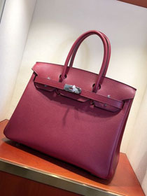 Hermes original epsom leather birkin 35 bag H35-3 rouge grenat