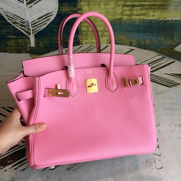 Hermes original togo leather birkin 35 bag H35-1 cherry pink