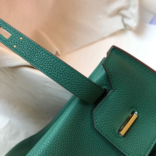 Hermes original togo leather birkin 30 bag H30-1 peacock green