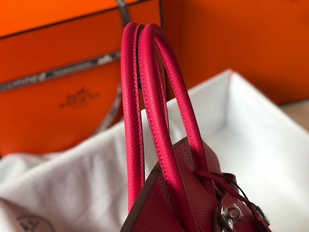 Hermes original togo leather birkin 30 bag H30-1 rose red