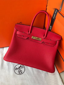 Hermes original togo leather birkin 35 bag H35-1 rouge garance