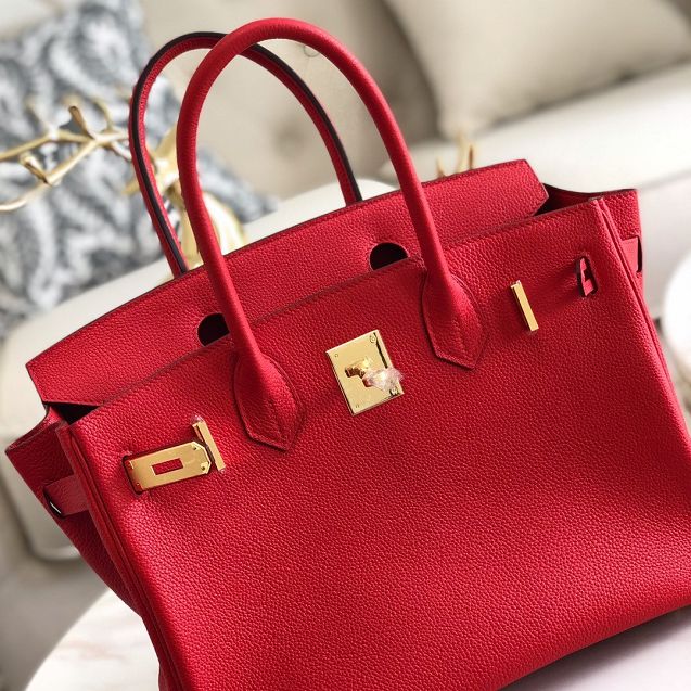 Hermes original togo leather birkin 35 bag H35-1 rouge tomate