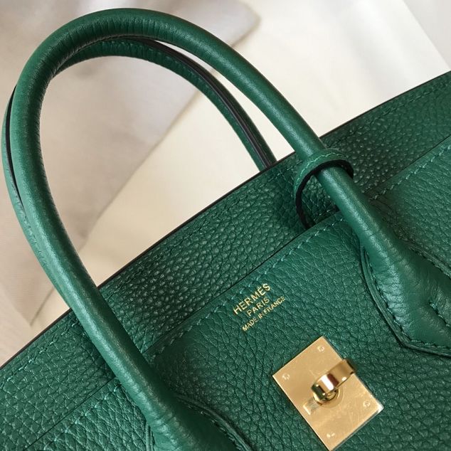 Hermes original togo leather birkin 30 bag H30-1 vert fonce