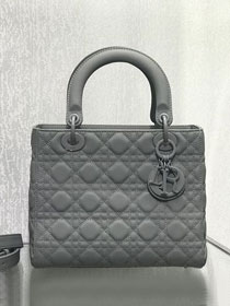 Dior original lambskin medium lady dior ultra-matte bag M0565 grey