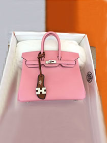 Hermes original epsom leather birkin 25 bag H25-3  rose confetti