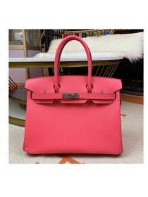 Hermes original epsom leather birkin 25 bag H25-3 rose lipstick